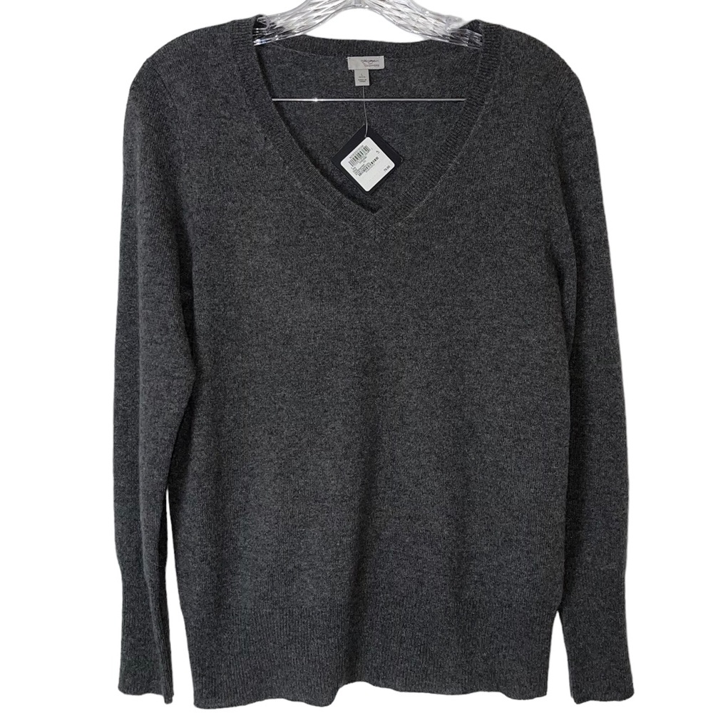 Halogen 100% Cashmere Sweater Medium Gray Size Large NWT